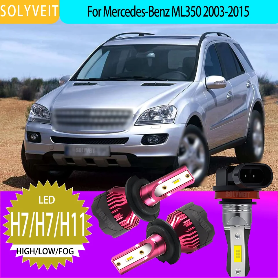 

High Power LED Headlight Bulbs Foglamp Auto Lamp H7/499/H11 Kit For Mercedes-Benz ML350 2003 2004 2005 2006 2007 2008 2009-2015