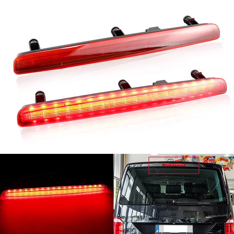 1×for VW T5 Transporter Multivan Caravelle 03-15 LED Rear Third High Level Brake Lights Taillight Warning Lamps Car Accessories