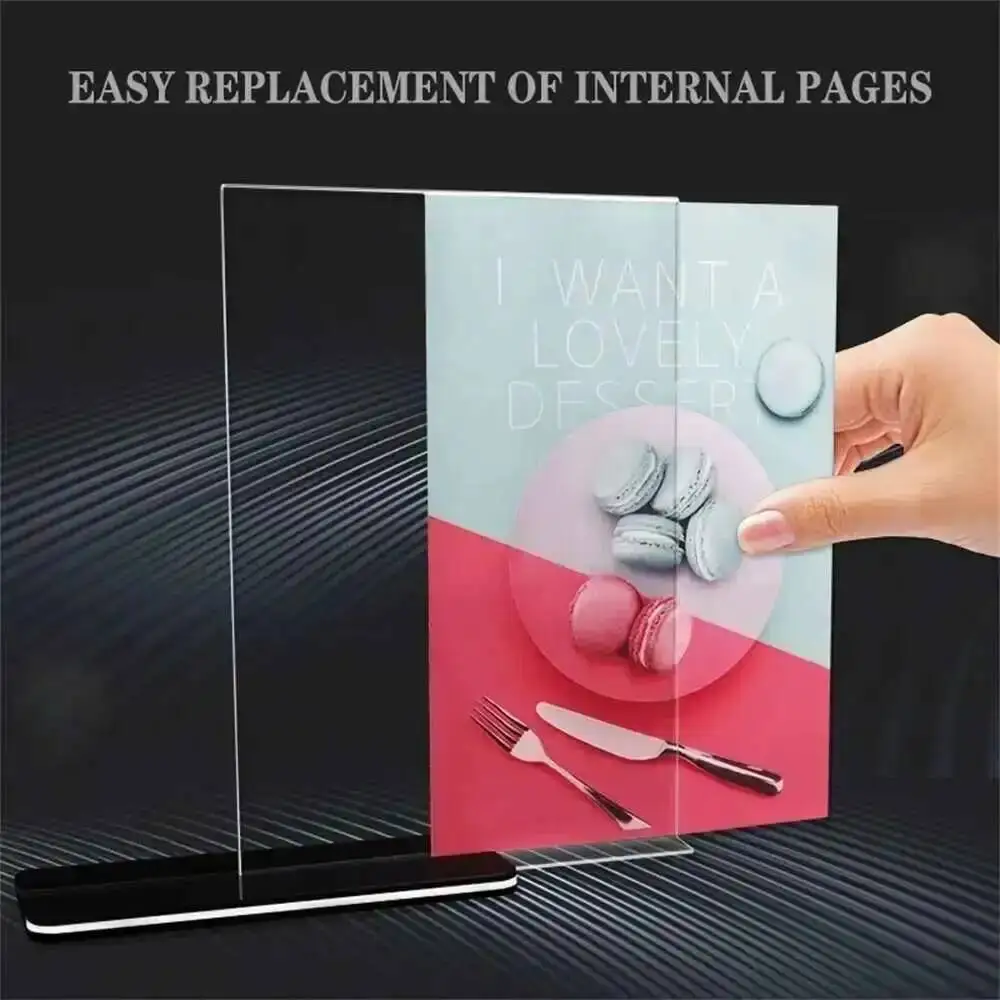 

3pcs A6 Acrylic Clear Sign Card Holder Stand Acrylic Label Frame Desk Shelf Storage Card Business Paper Menu Holder Display