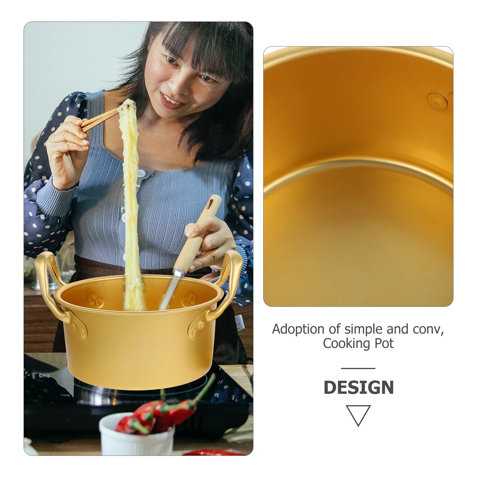 

Thickened 16CM ear Aluminum Soup Large Soup Pot Pot for Gas Cookware Reusable Boiling Pots Stockpot Kitchen Practical