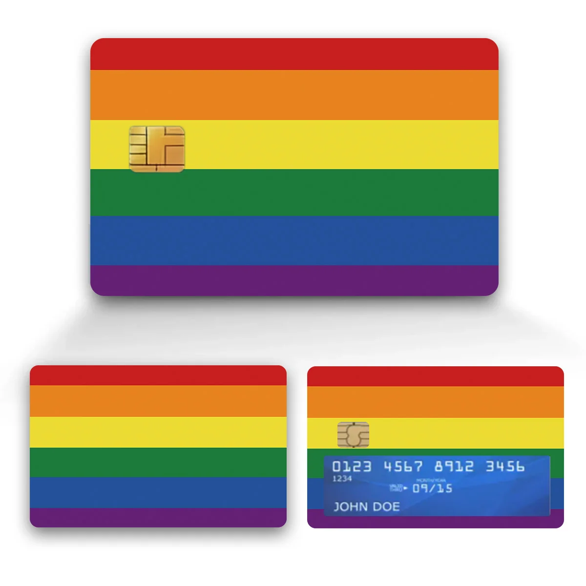 6pcs personalized pvc striped bank card stickers, dust and scratch resistant, same-sex love identity stickers