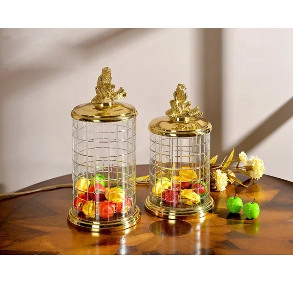 

Luxury Candy Storage Sugar Box Decorative Crystal Glass Storage Jar