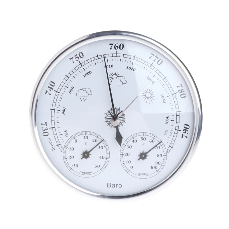 3 in 1 Barometer Thermometer Hygrometer Measure Gauge for Household Weather Station Indoor and Outdoor Use Dial Type