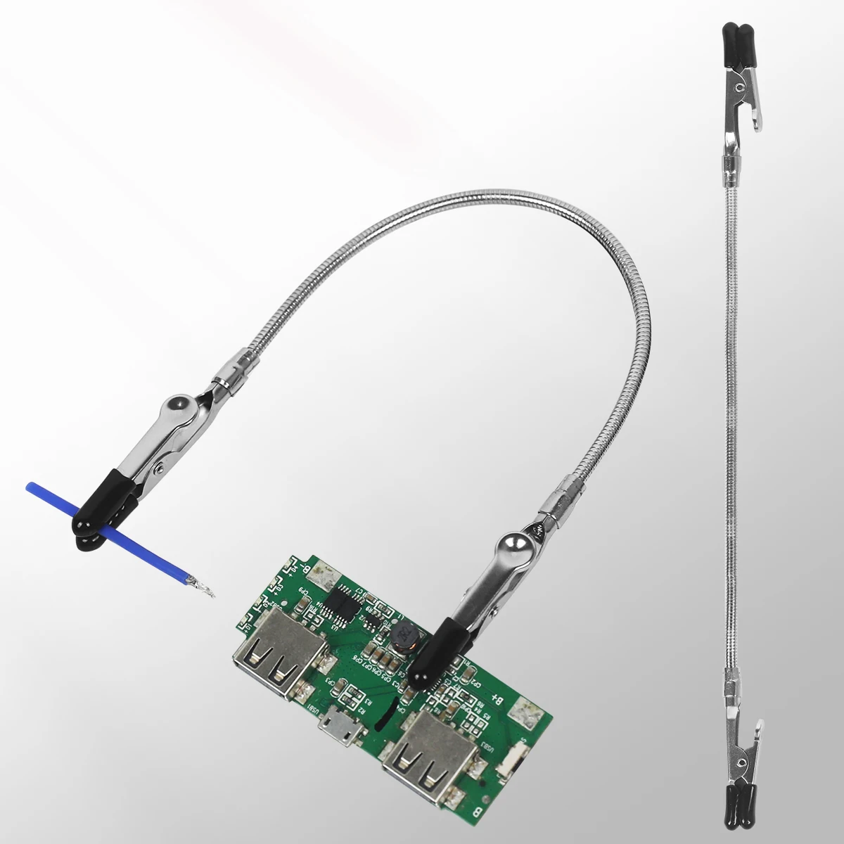 

NEWACALOX Double Ended Flexible Arm Alligator Clip 4/2pcs Soldering Helping Hand PCB Circuit Board Clamp Jewelry Making Tools