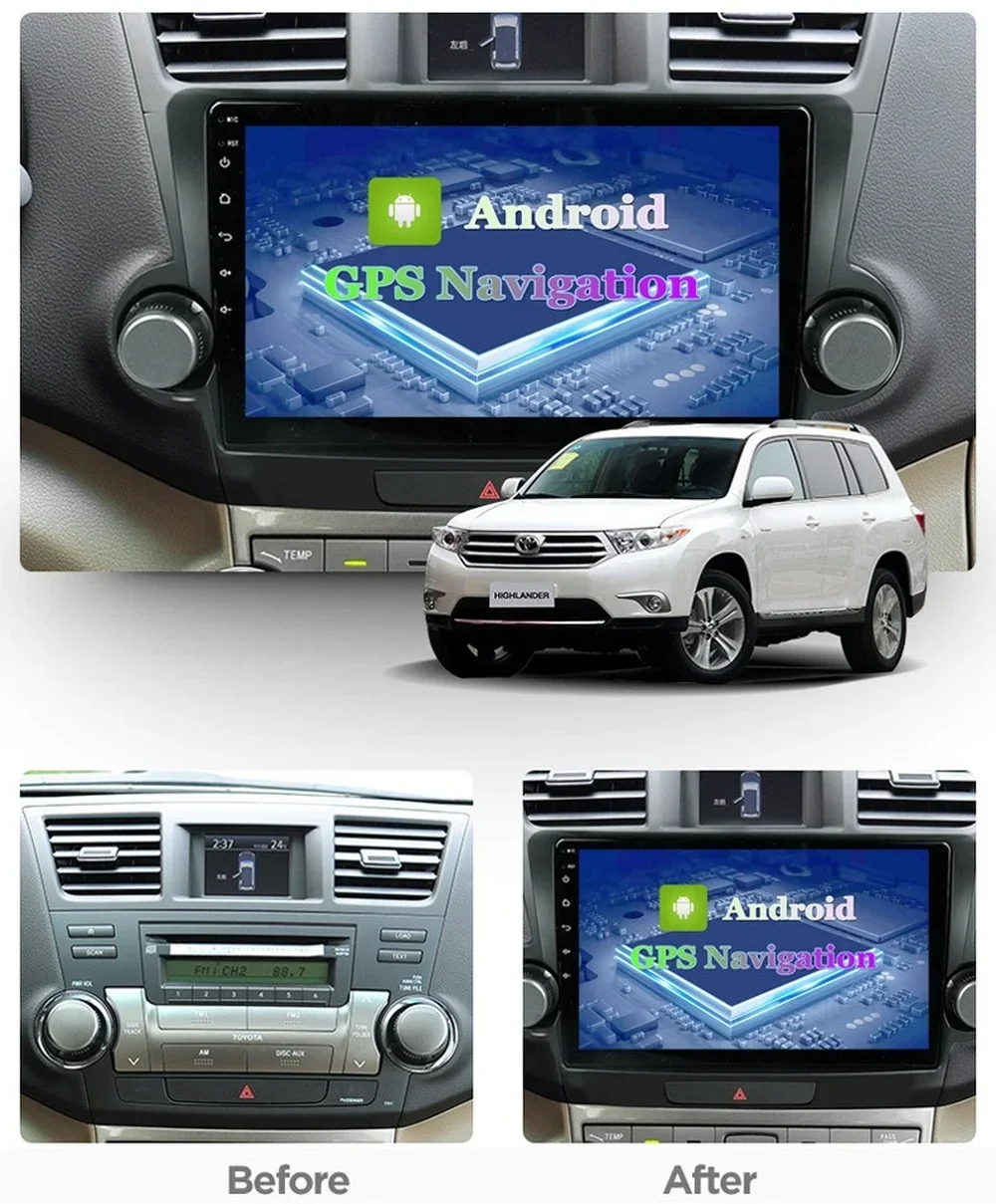 Android Octa Core Car Radio Stereo For TOYOTA HIGHLANDER 2009-2014 GPS Navigation With Wifi 4G Mirror Link Backup Camera