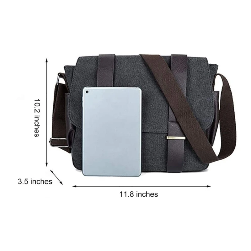 Lässige Canvas Satchel Messenger Bag Umhängetaschen für Männer Reisen Camping E74B