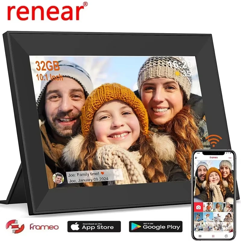 Frameo 10.1 Polegada wifi moldura digital 1280*800 ips hd nuvem inteligente moldura de foto digital 32gb armazenamento montável na parede