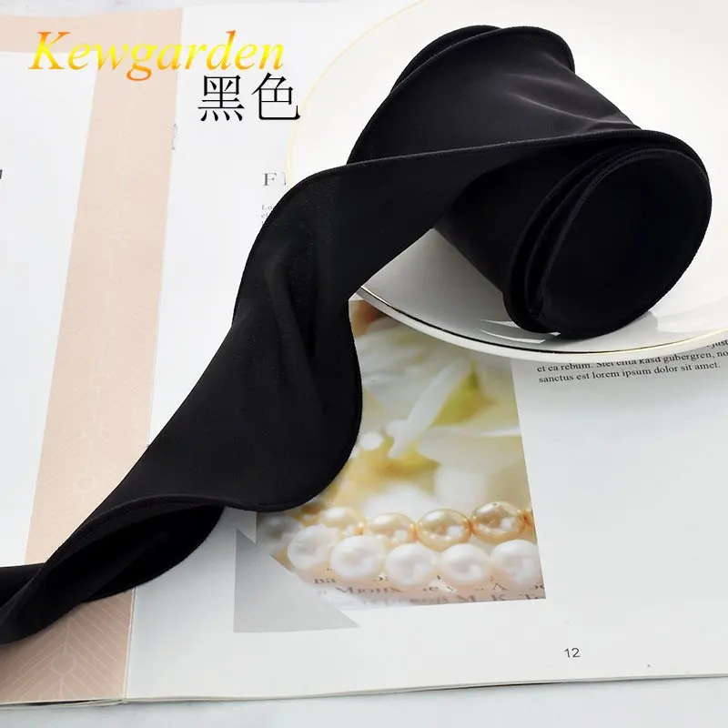 Matte Wavy Edged Satin Ribbon DIY Handmade Headband Hair Accessory Material Bow Hair Silky Fabric for Sewing and Craft 6 Meters