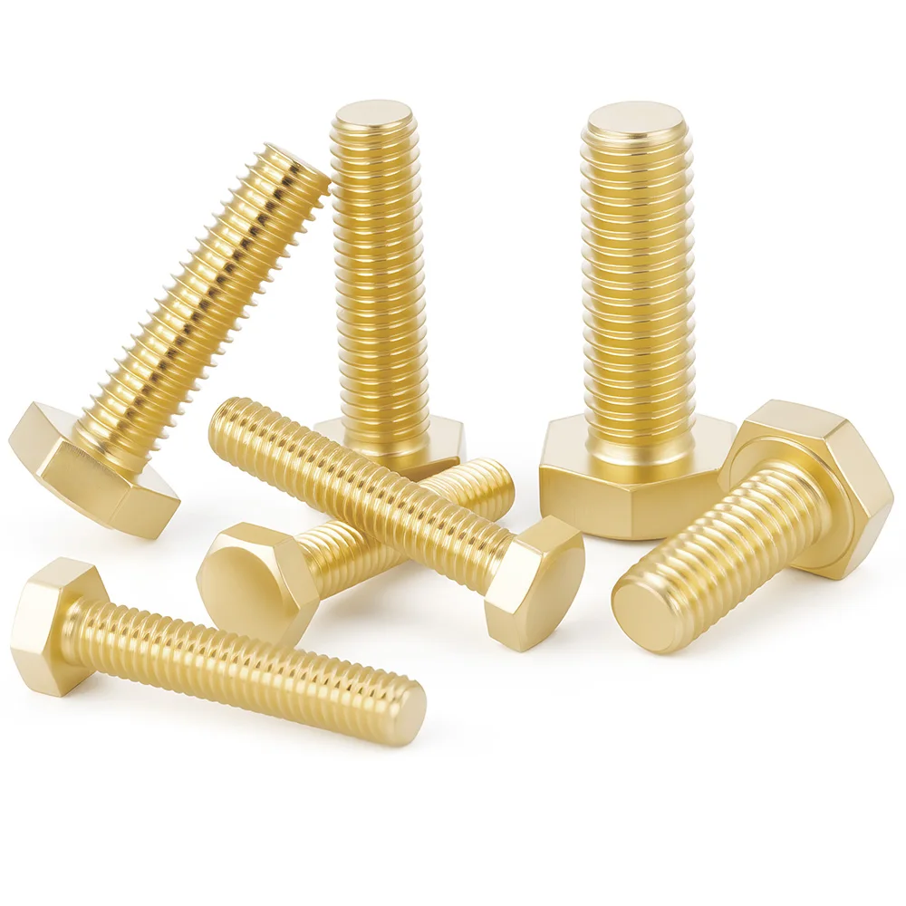 

1-20pcs M3 M4 M5 M6 M8 M10 M12 External Hex Screw Brass Metal Machine Screws Hexagonal Metric Thread DIY Fix Bolt