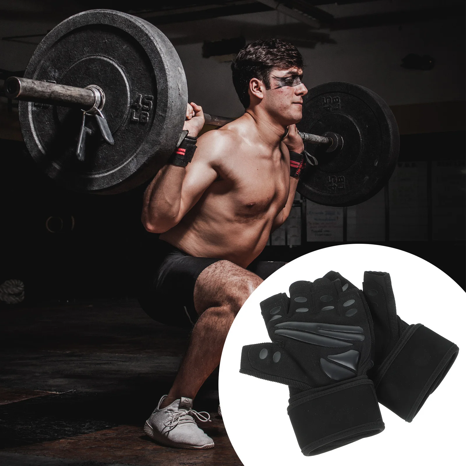 

1Pair Anti-Slip Weightlifting Gloves Breathable Sports Fitness Dumbbell Gloves Half Finger Training Wrist Brace Durable