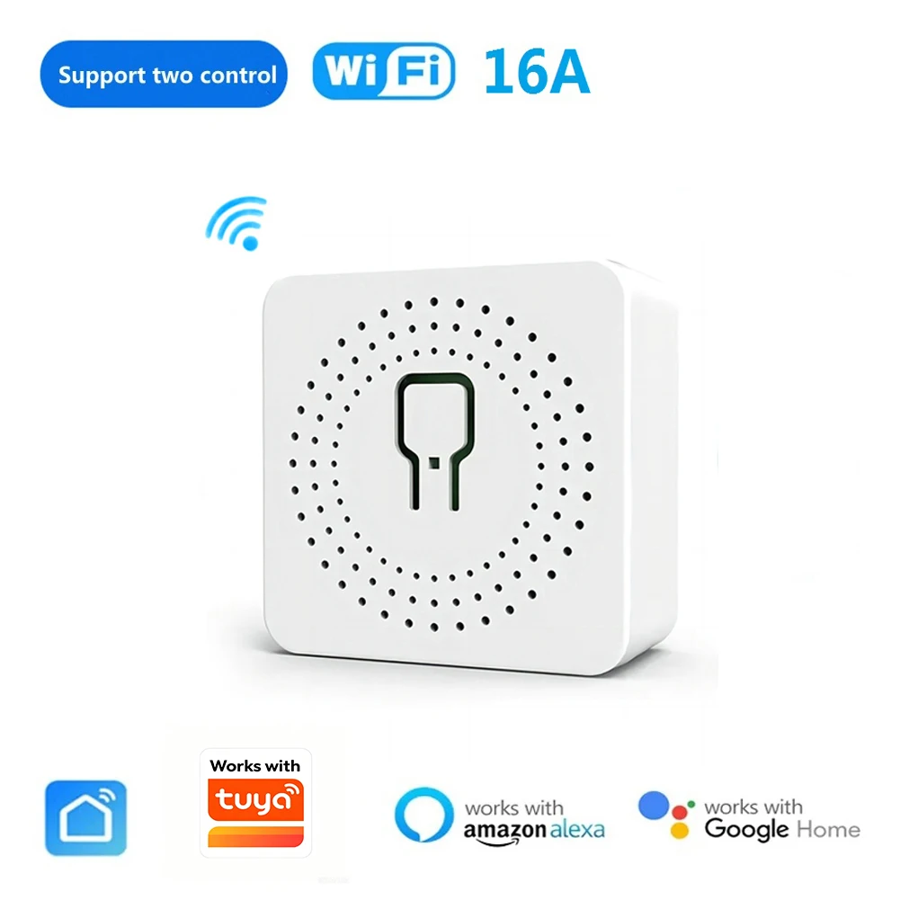 Interruptor WiFi MINI 16A DIY com Controle Remoto de 2 Vias e Temporizador, Compatível com o APP Tuya Smart Life, Alexa, Google Home e Alice