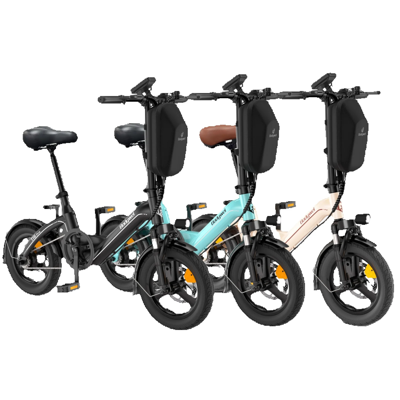 Bodywel T16pro Opvouwbare Elektrische Fiets 14 Inch Mini Opvouwbare Elektrische Fiets 36V 10AH E-bike voor Volwassenen met Trapondersteuning Buiten EUStoc - afbeelding 2