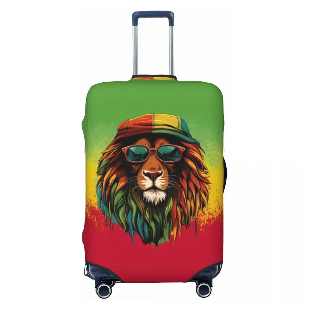 

Custom Jamaican Reggae Rasta Lion Luggage Cover Protector Cute Jamaica Flag Proud Travel Suitcase Covers for 18-32 Inch