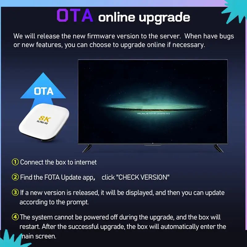 

For H96 Max M2 TV Box 4GB+64GB Android 13 Smart TV Box WIFI6 BT 5.0 8K AV1 Media Player RK3528 TV Set Top Box Durable EU Plug