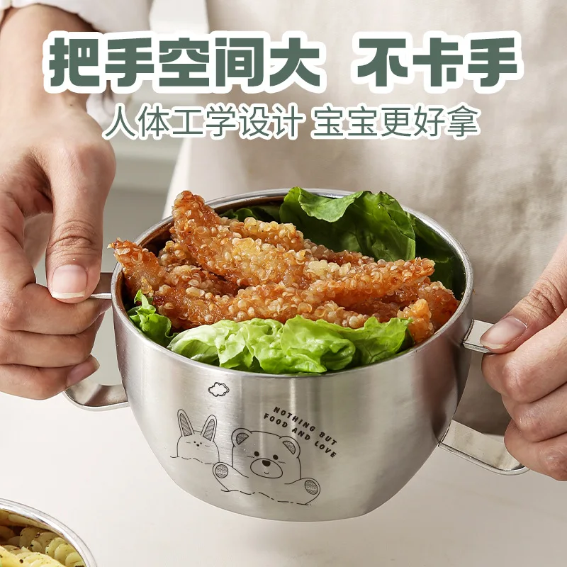 

700ML Children's Cartoon Rice Bowl Family Set Cooking Snack Bowl Dinner Plates Disc Plate Buffet Plate Soup Noodles Bowls