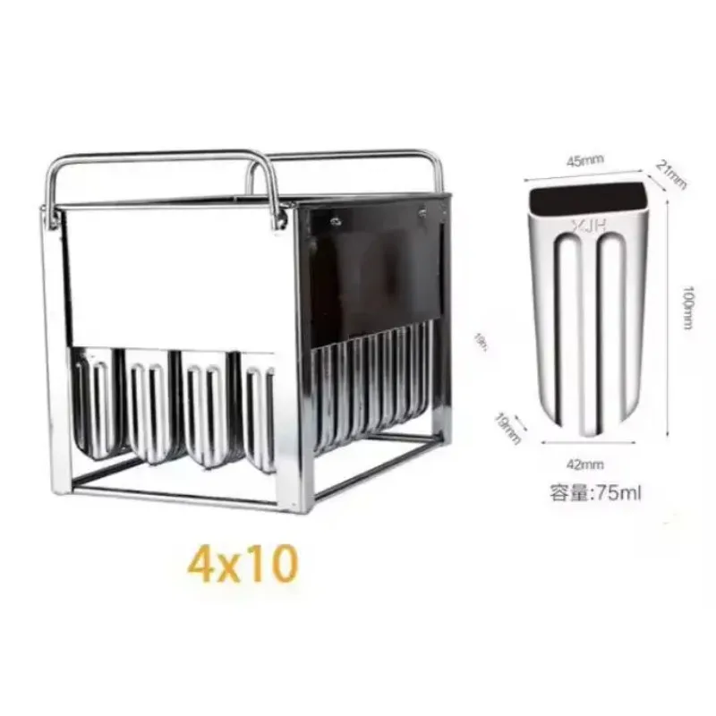 304 Stainless Steel Popsicle Mold Machine Ice Pop Molds Pop Maker Molds Ice Lolly Machine Quick Shipment Commercial 40 Cavities