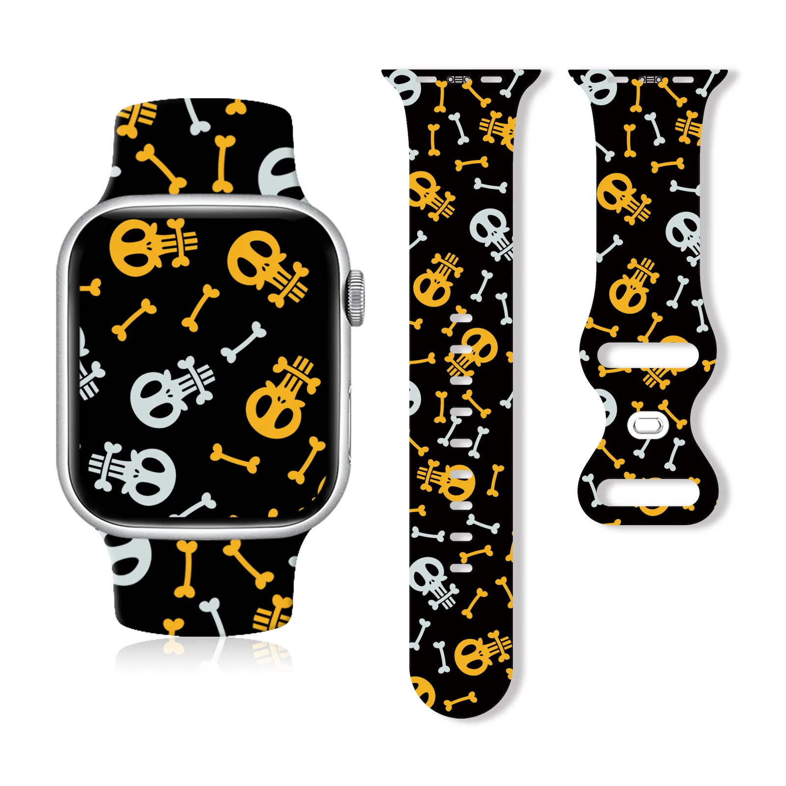 

New Halloween Series 4 Painting Strap for Apple Watch 10 9 8 7 Silicone Band Replaceable Bracelet for iWatch 46mm 42mm Watchband