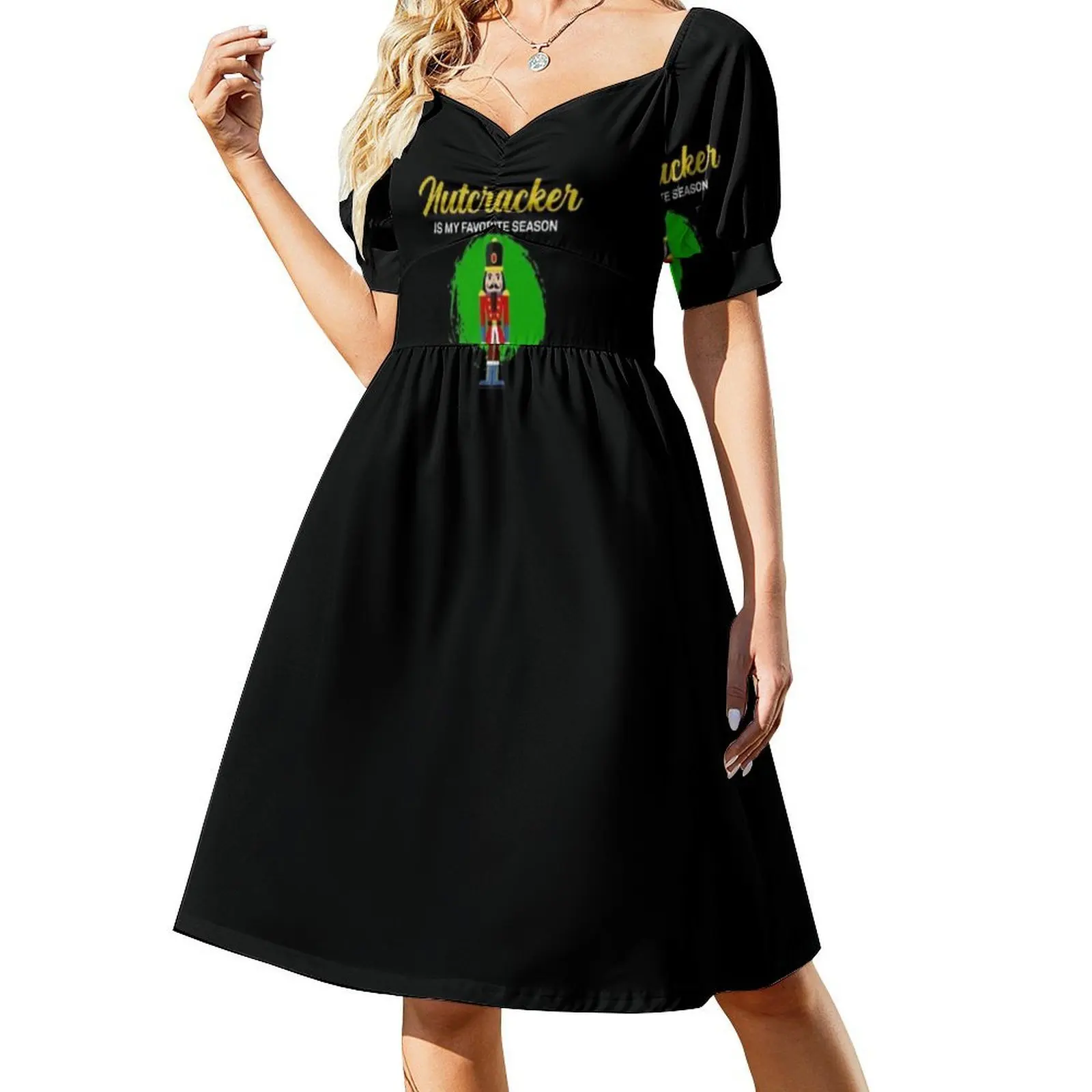 المفضلة الموسم الباليه كسارة البندق طاقم تصميم الأزهار سموك فستان للنساء الربيع الصيف فستان كاجوال للحزب كسارة البندق #2