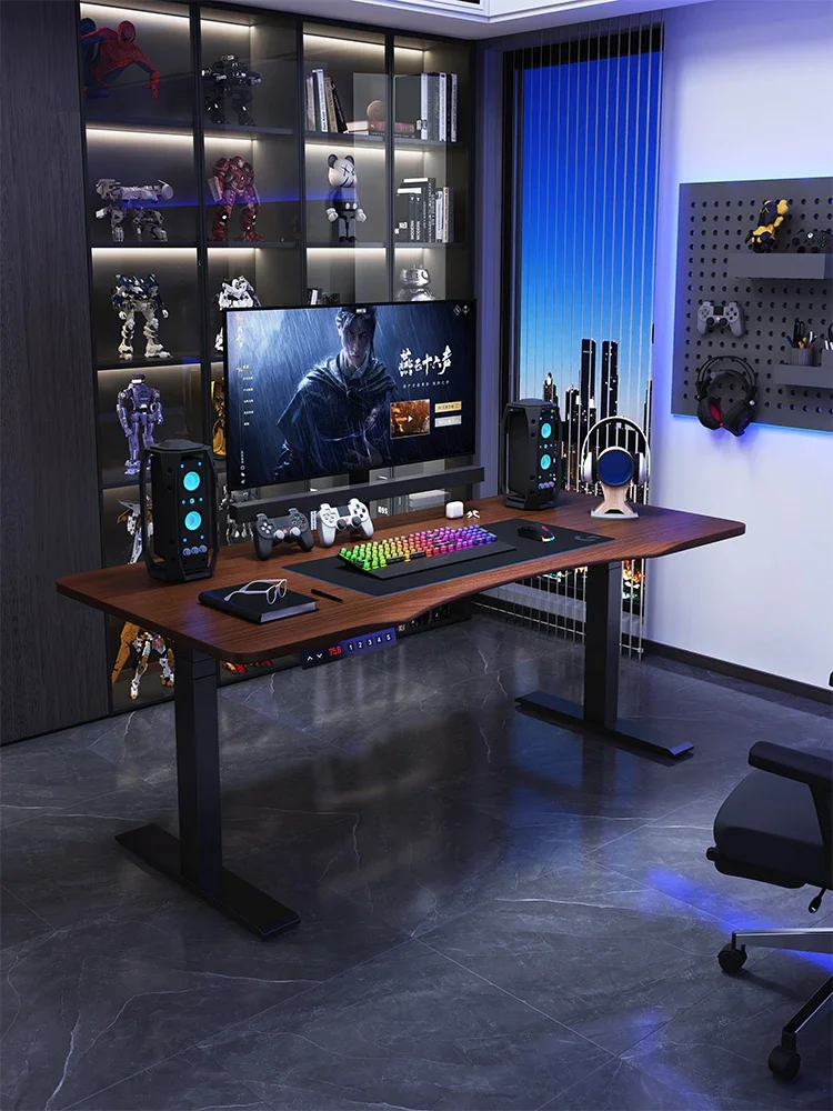 Solid Wood Electric Lifting Table, Intelligent Computer Table, Office Table, Standing Work Table