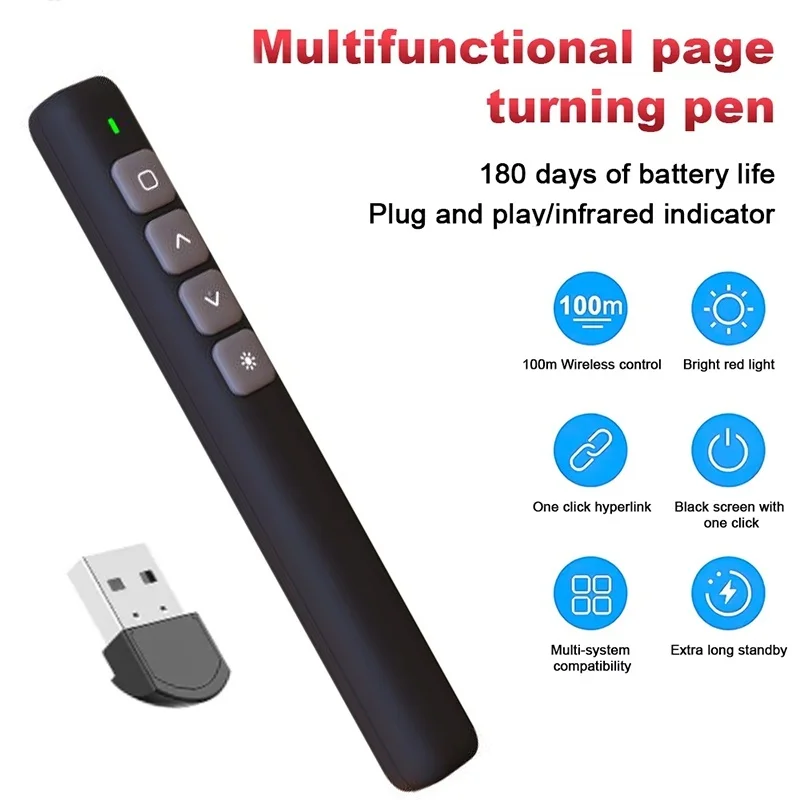 

Whiteboard Remote Pen PPT Remote Control Pen Multimedia Electronic Infrared Page Turner presentation For School Office Supplies