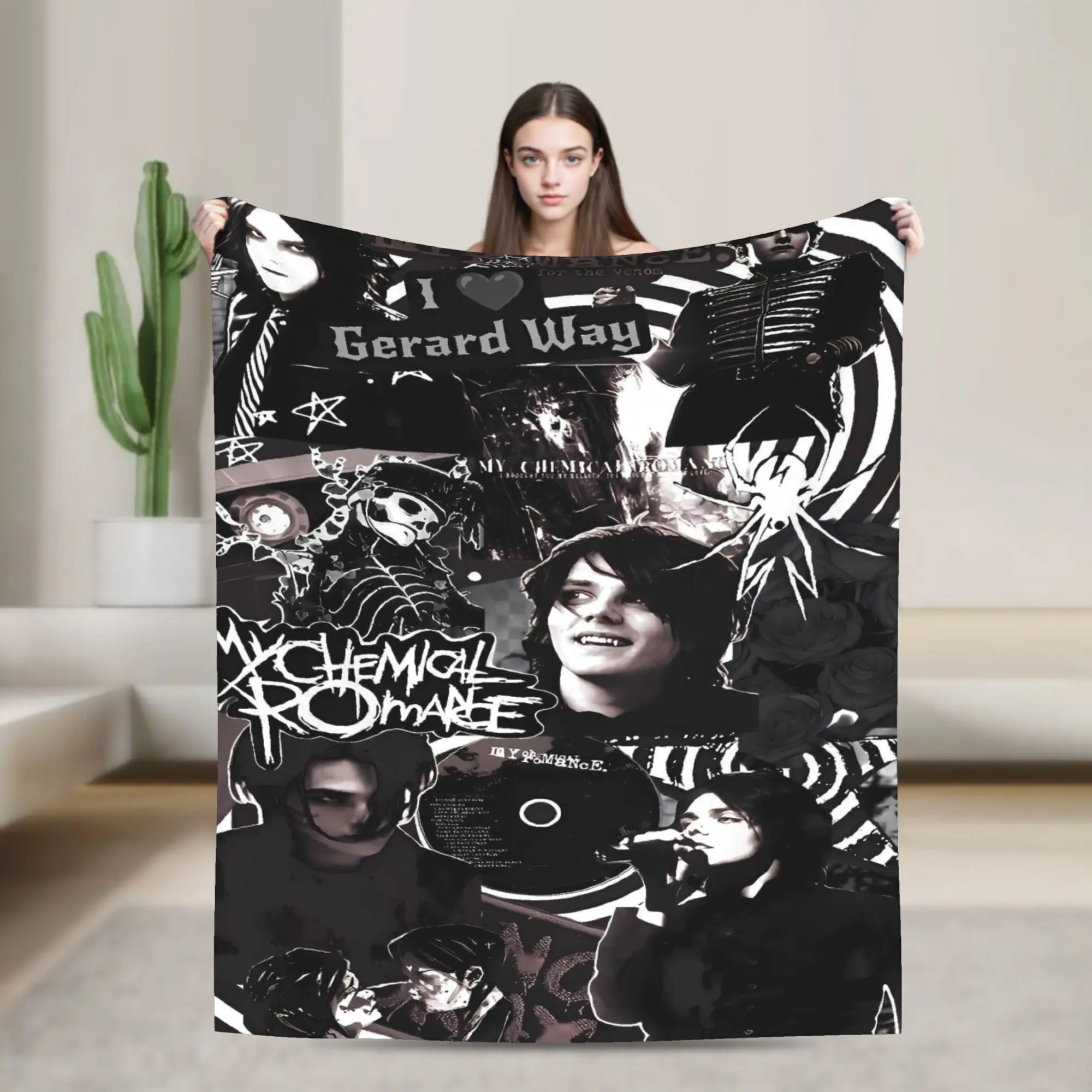 My Chemical Romance Flannel Blanket  Warm Soft Throw Blanket for Home Decor Camping Graphic Bedspread Sofa Bed Cover