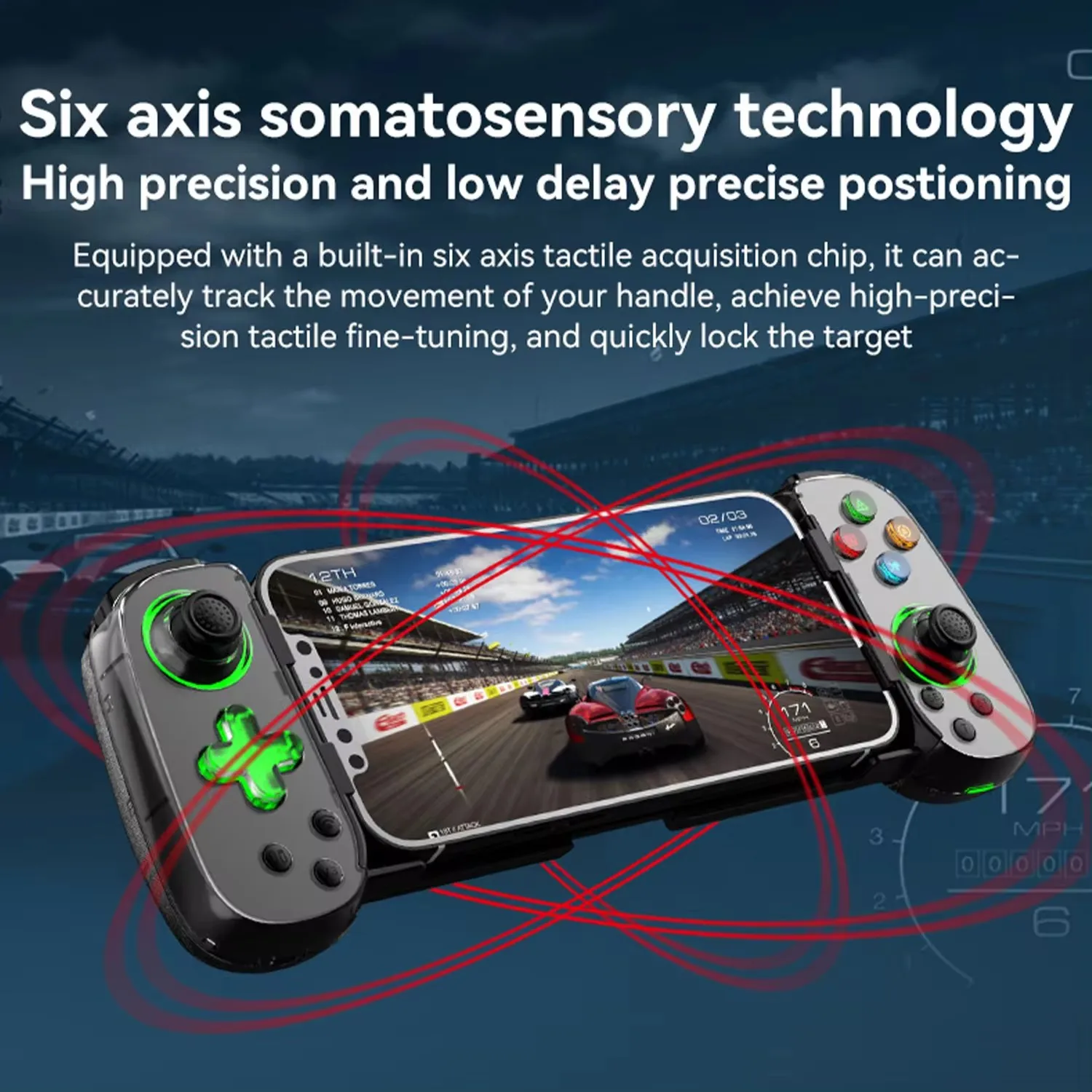 GAMINJA D7 Stretching Game Controller for Android/iOS/PC/Switch Multi-platform Support Wireless Bluetooth Joystick Tactile