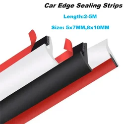 Car Rubber Seal Strip For Front Rear Bumper & Lip Headlight Side Skirt Fender T-Type Seal Edge Gap Strips Weatherproof Edge Trim