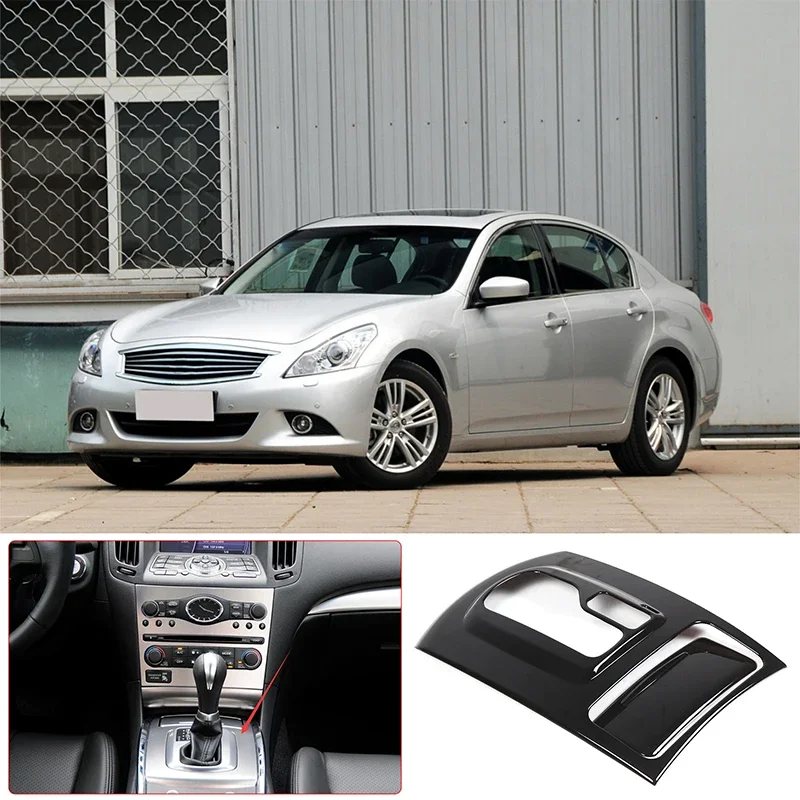 For Infiniti G series 2009-2013 ABS black car styling car center control gear panel sticker car interior protection accessories