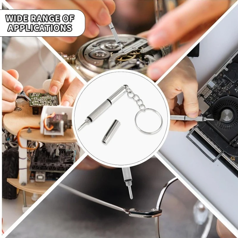 3/5/10pcs Eyeglass Screwdriver Watch Repair Kit with Keychain Portable Hand Tools Precision Screwdriver Tools