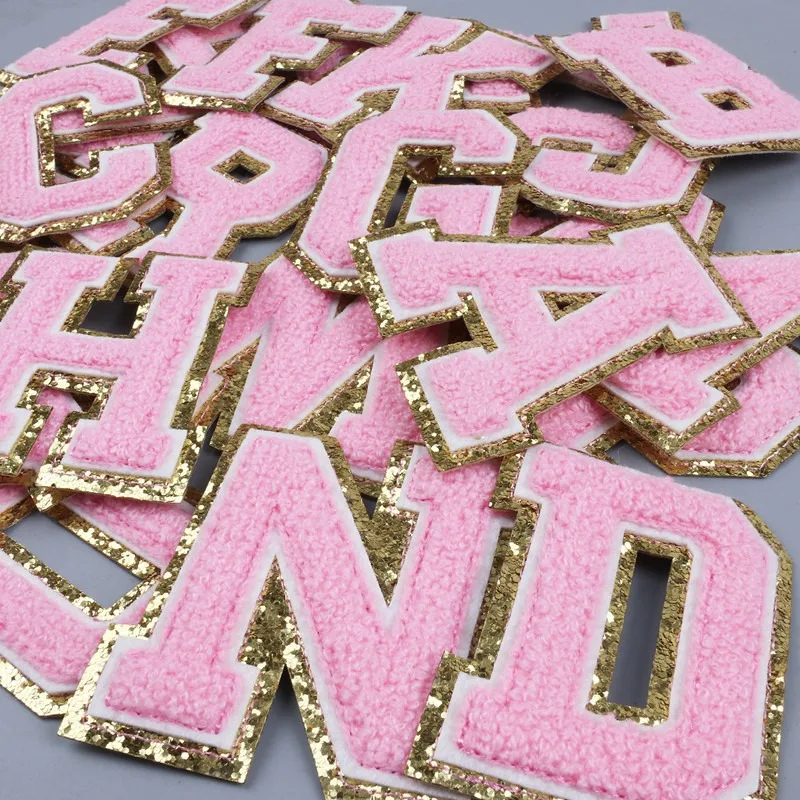

1PCS/Bulk 8cm Pink English Letter Patch Sticker Embroidered Cloth Clothes Arts,Crafts & Sewing DIY Apparel Sewing Supplies