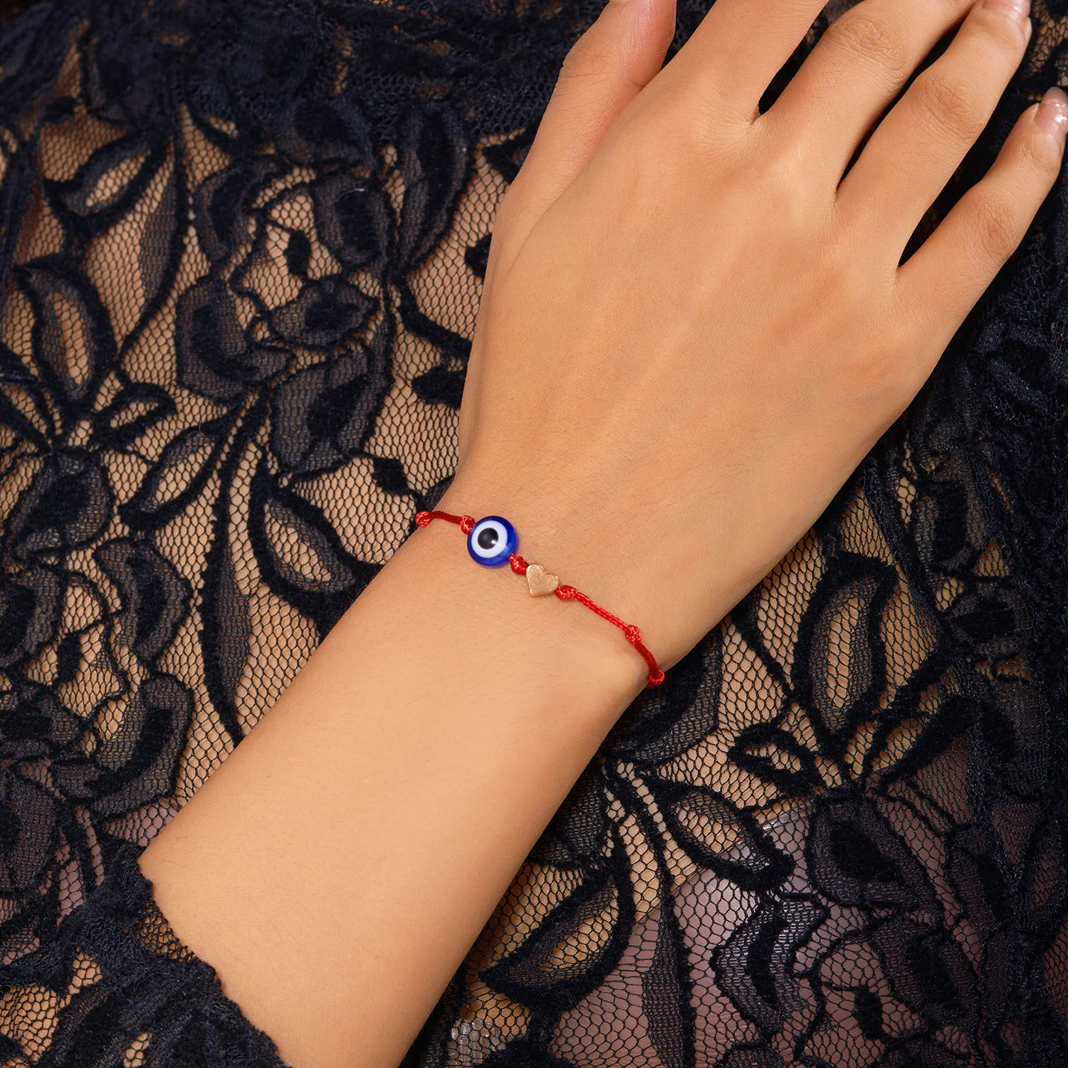 Einfaches türkisches blaues Evil Eye 7-Knoten-geflochtenes Armband für Damen und Herren, glückliches rotes Seil, handgefertigtes Armband, Ästhetik, Party-Schmuck – Detail 13