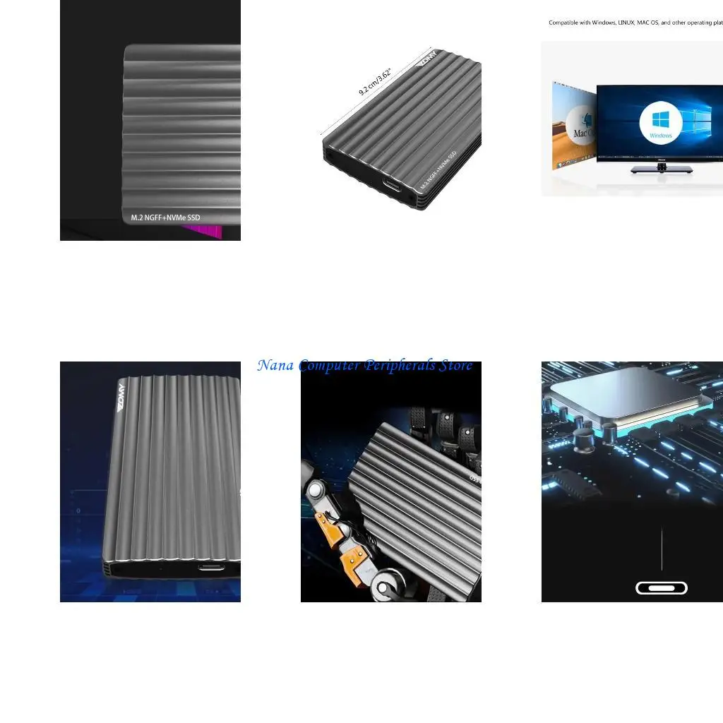 Protocolo doble F68C M.2 Caso SSD NVME 10GBPS USB3.1 Gen2 NVME Cubro NGFF