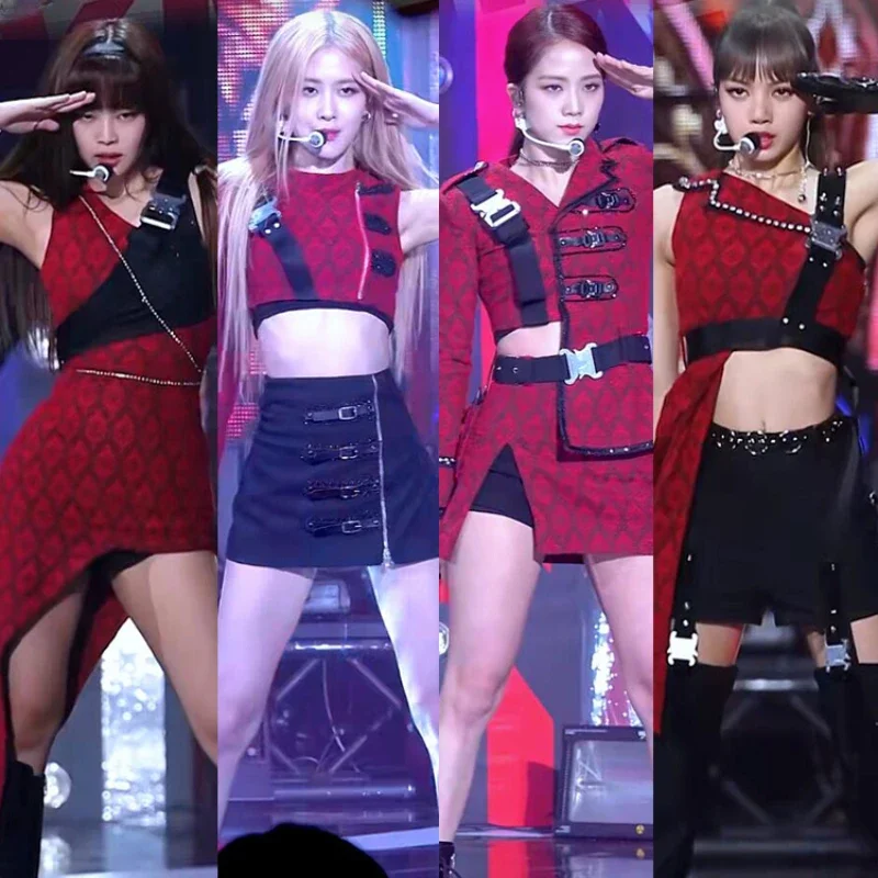 

Kpop Girl Group Costume Slim Vest Crop Tops Sling Dress Mini Skirt Sexy Jazz Dance Performance Clothes Y2k Concert Stage Outfit