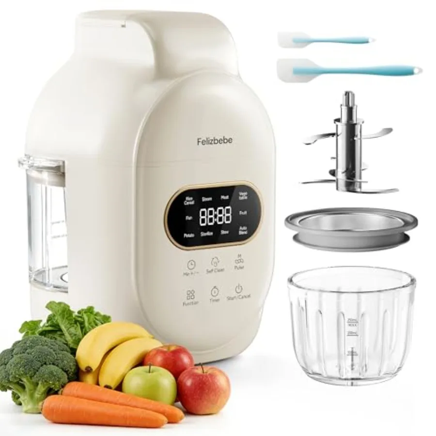 

Glass Baby Food Maker Steamer and BlenderOne Step Auto Baby Food Processor Puree Maker Grinder Mills Glass Bowl with 316 Stainl