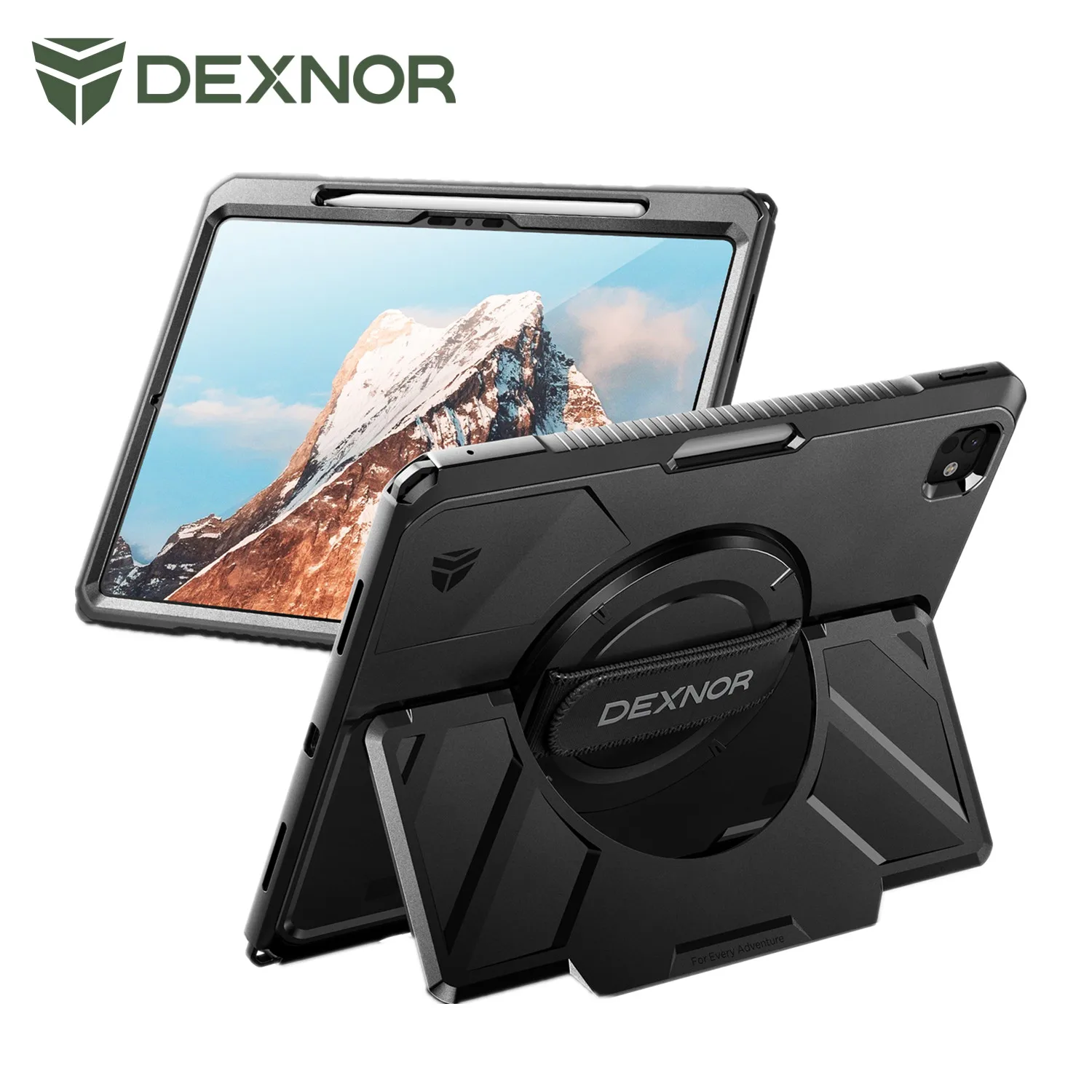 

Чехол M4 2024with360 для iPad Pro 13-дюймовый ° Вращающийся ручной большой устойчивый ремешок, защитная пленка для экрана, держатель для карандашей, противоударный чехол-бампер