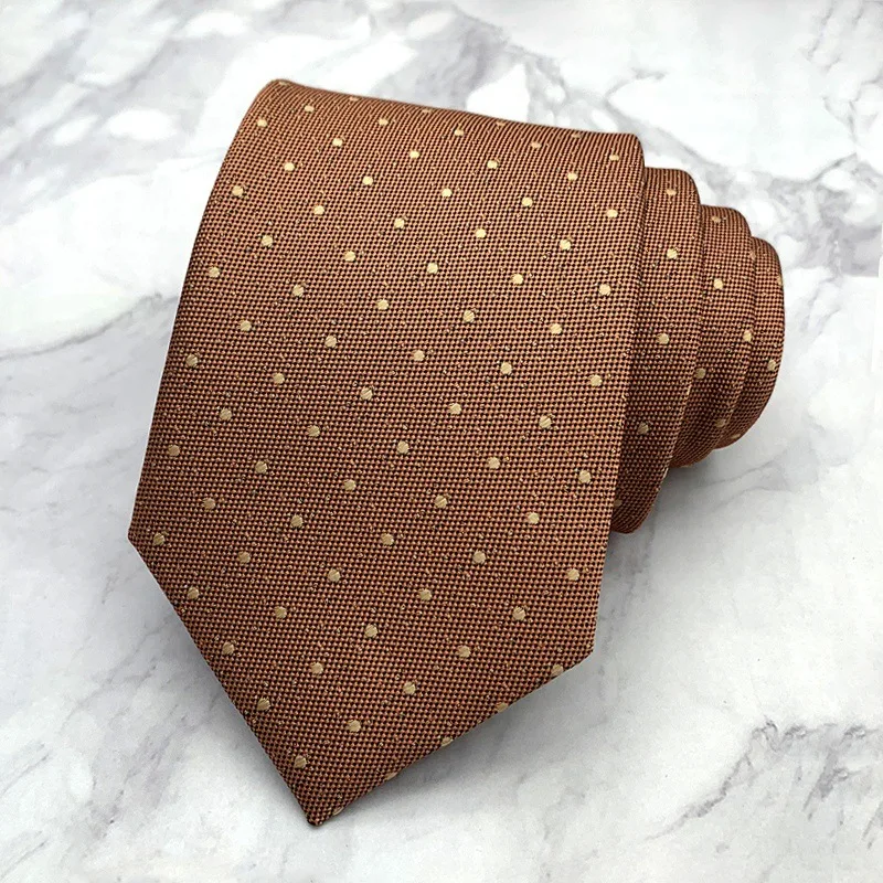 Tie men's champagne orange business suit shirt accessories for daily wear basic hand printed wide edition 8CM