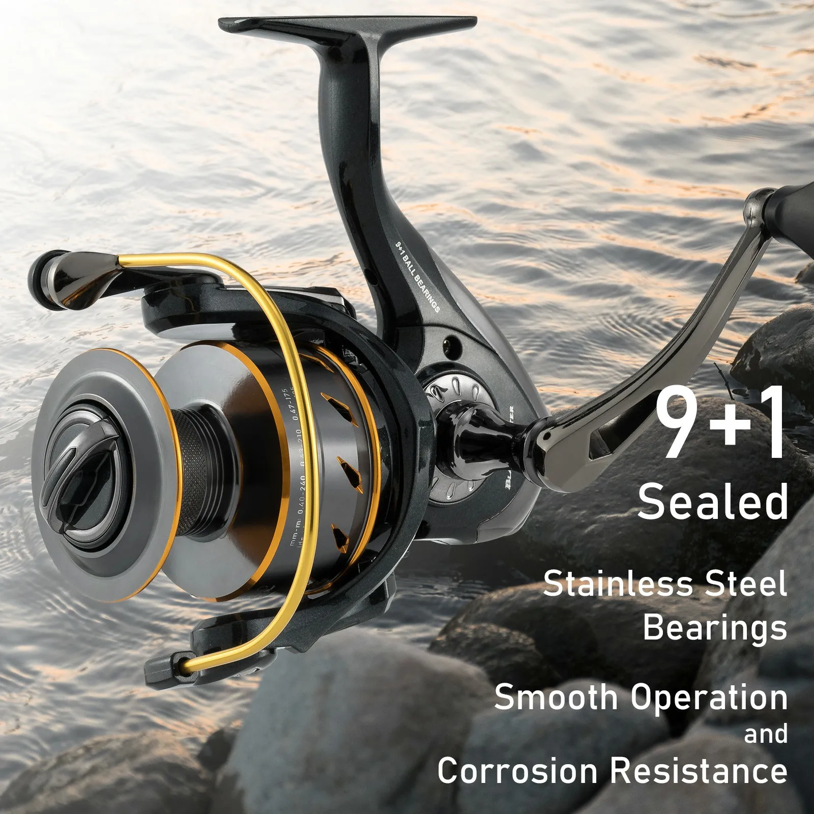 Fishing Reel Saltwater 5.1:1 Gear Ratio 18Lb Max Drag Spinning Lightweight Graphite CNC Aluminum Spool for Saltwater Freshwater