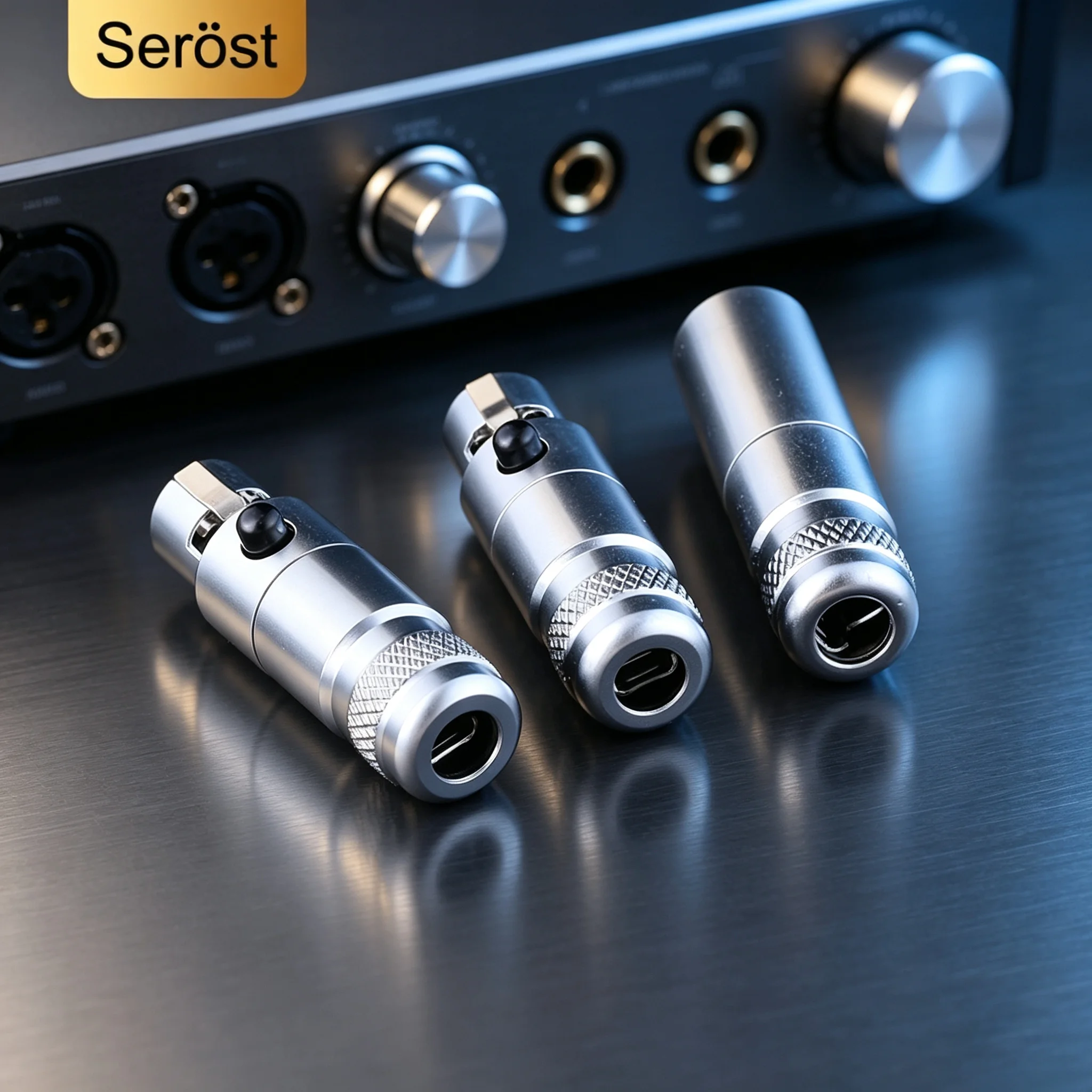 Serost HiFi Audio Gold-Plated Mini XLR Connector 3/4 Pin Jack Female & Male Plug Socket for DIY Microphones Headphones Cable