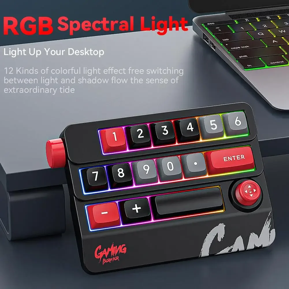 Rocker Knob Programming Macro Custom Keyboard RGB 19 Key Mini Button Numeric Gaming Keypad Mechanical Macropad Numpad