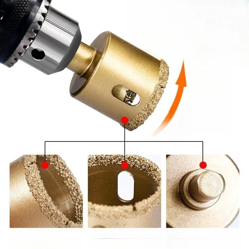 12pcs Brazed Marble Hole Opener Glass Tile Drill Bit Multi-purpose Punched Stone Vitrified Brick Emery Hole Reamer