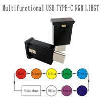 Creative Mini Type-C LED RGB Ambient Light Brightness Adjustable 8 Color Changeable Lamp