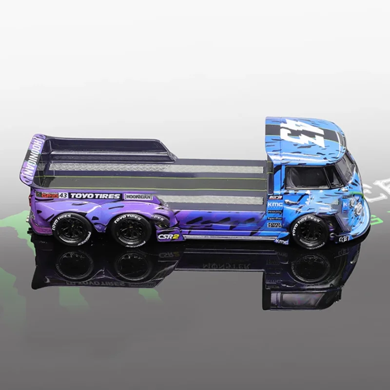 Liberty 1:64 T1 Rimorchio da trasporto a pianale Modello di auto in lega Collezione statica Decorato Regali di festa Giocattoli Regalo souvenir