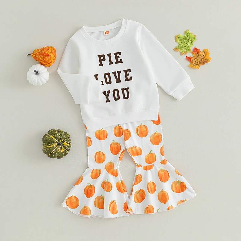 Adorable Baby Girl Halloween Costume Set with Long Sleeve Sweatshirt and Pumpkin Print Pants for Toddler Girls Cozy and Cute