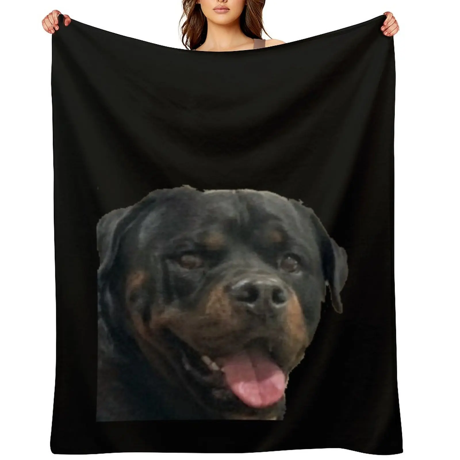 

Rottweiler Tongue Out Throw Blanket Hairys Beautifuls Plaid Sofa Throw Blankets