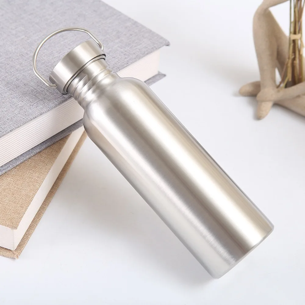 1000ml/750ml/500ml/350ml Stainless Steel Bicycle Flask with Handle Single Layer Cycling Water Bottle Durable Anti-fall Drinkware