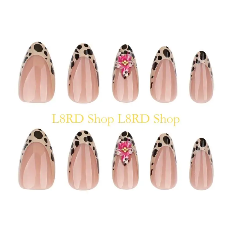 L8RD Elegant French Leopard Print False Set For Fall And Winter Stylish Manicure