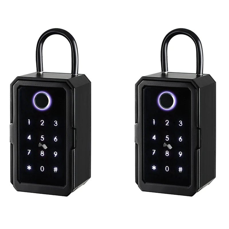 

2X Smart Key Lock Box Ttlock Wifi Fechadura Eletronica Waterproof Wall Mount Fingerprint Door Lock Security Lockbox