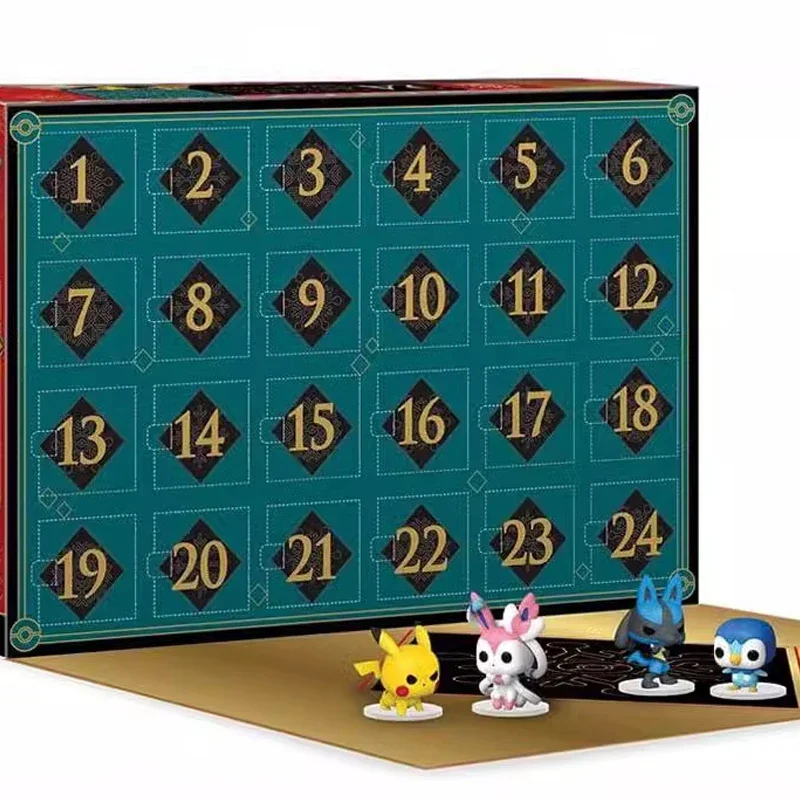 Anime Pokemon Pikachu Christmas Advent Calendar 24 Day Countdown Calendar Cartoon Cute Surprise Box Figure Toys Kids Xmas Gifts