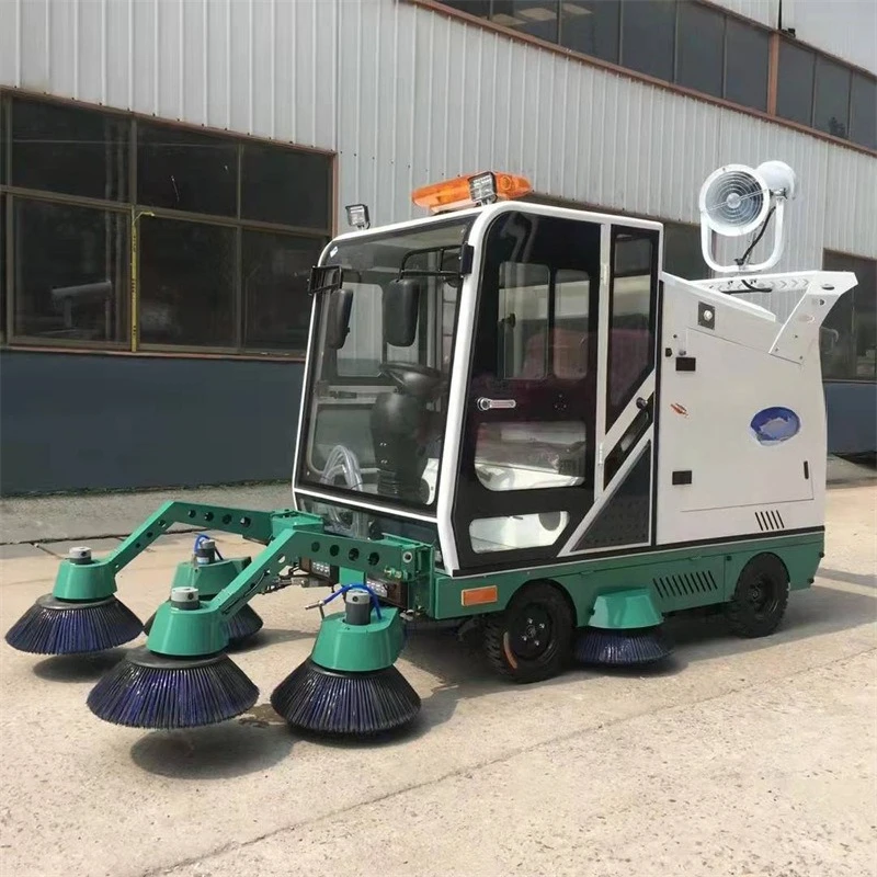 

four-wheel seven-brush high-pressure cleaning vehicle high-pressure fog cannon disinfection community sanitation property