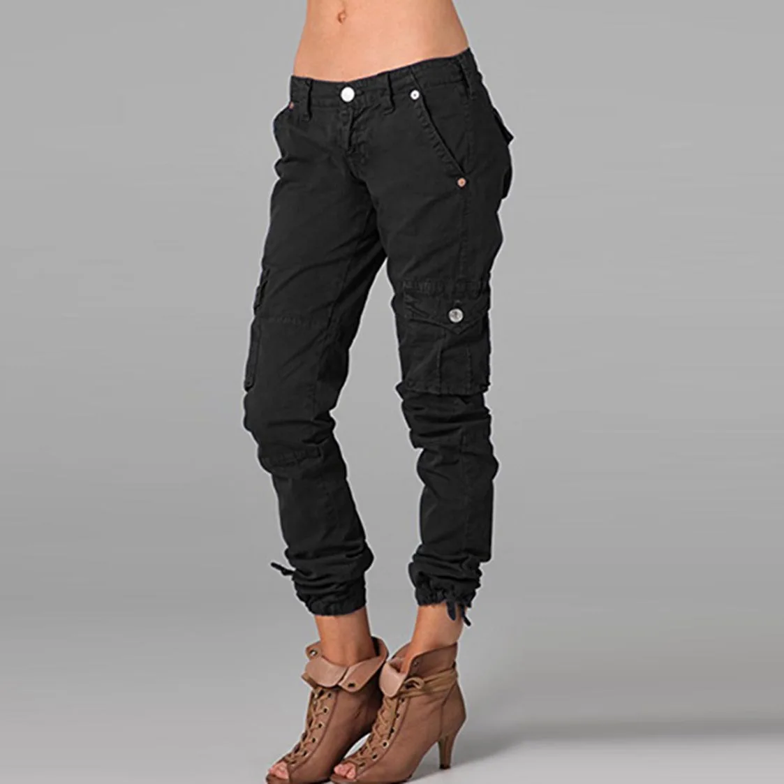 Woman Trousers autumn/winter Solid Color Stitching Pocket Zipper Leisure Pencil Pants woman's Trousers Dropshipping SLSM8285